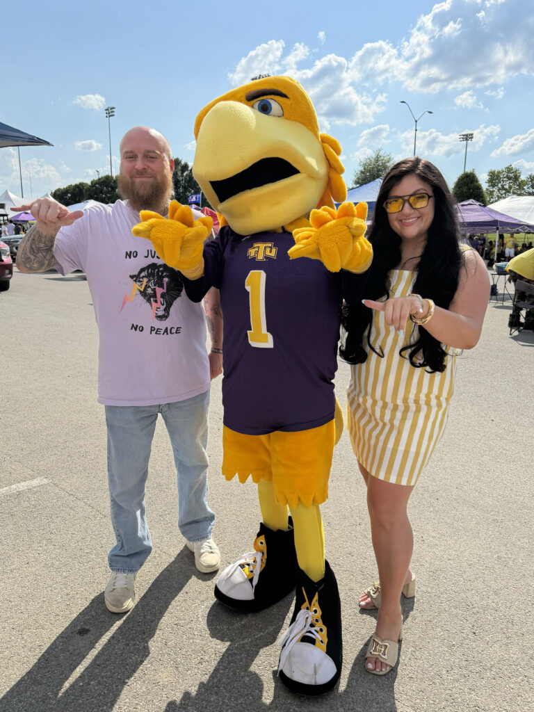 Morgan Franklin, Ryan Dalton and Golden Eagle at the TN Tech Tucker Stadium opening day 2026