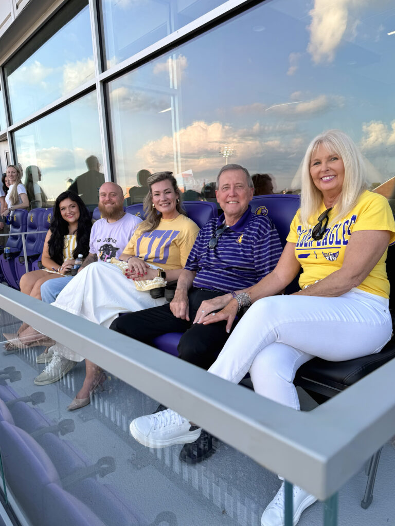 Morgan Franklin, Ryan Dalton, Randy Porter, Melanie Porter at TN Tech opening game for 2026 Tucker Stadium Grand Opening